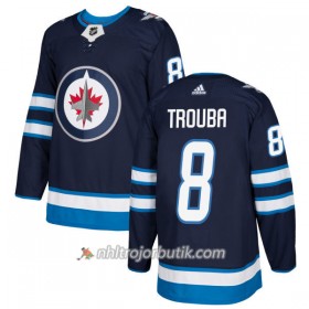Män Ishockey Winnipeg Jets Tröja Jacob Trouba 8 Adidas 2017-2018 Marinblå Authentic